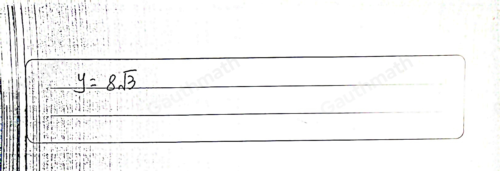 Solve for y. y/16 = 12/y Enter answer in simplest form. y=[?] square root of square Fntor