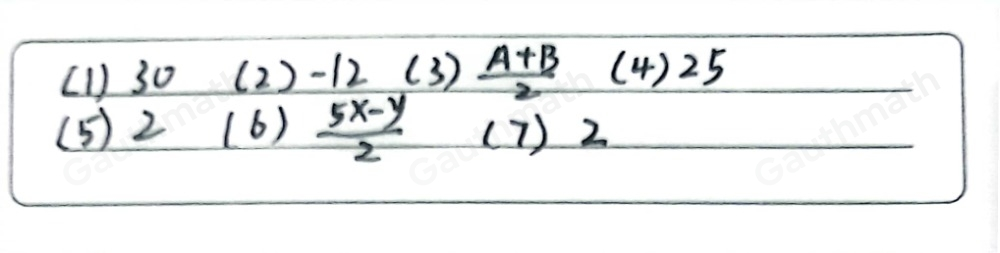 A. Insert the indicated number of arithmetic means between the given first and last terms of an arithmes. sequence. Examples: a 2 and 32 [ans. 17] b 68 and 3 [ans. 55, 42. 29, 11 5 c 1/2 and 2 I ans. 1, 1/4 1 6 and 54 4 10and40 7 -4 and 8 2 -16and-8 5 1/3 and 11/3 3 AandB 6 x+y and 4x-2y