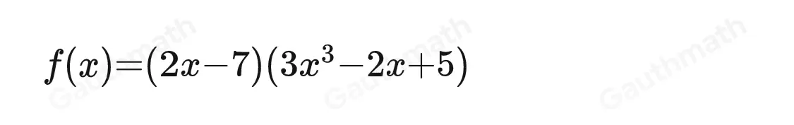 Which is a factor of the polynomial fx=6x4-21x3-4x2+24x-35 ? 2x-7 2x+7 3x-7 3x+7